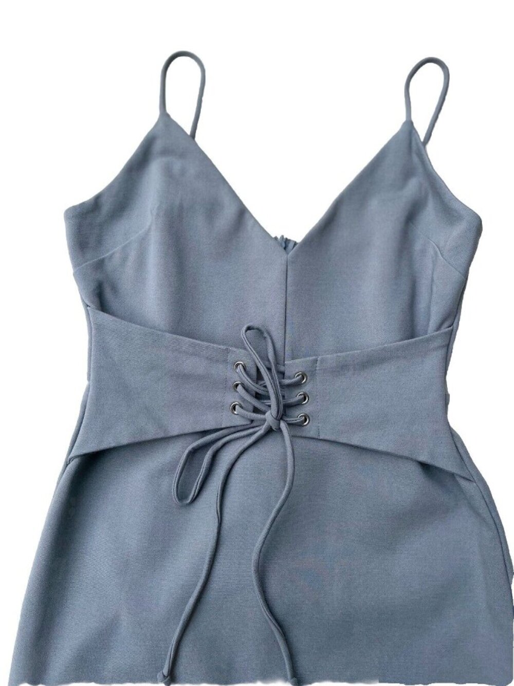 4SI3NNAI Women's Gray Tie Waist Bodycon Midi Dress Size M NWOT - Picture 9 of 16